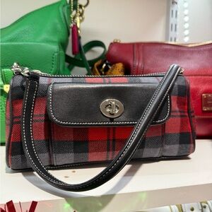 Coach Y2K Plaid Red and Black Women's Bag